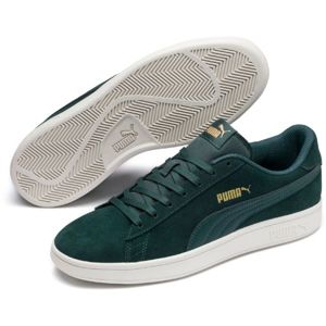 Puma SMASH V2 Pánské vycházkové boty, Tmavě zelená,Zlatá,Bílá, velikost 10.5