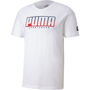 Puma ATHLETIC TEE BIG LOGO bílá L - Pánské sportovní triko