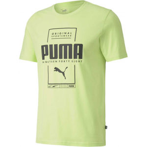 Puma BOX PUMA TEE Pánské triko, světle zelená, velikost S