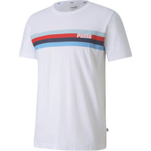 Puma CELEBRATION GRAPHIC TEE RETRO Pánské triko, Bílá,Modrá,Červená, velikost
