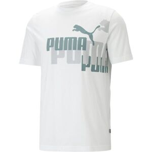 Puma ESS+LOGO POWER TEE Pánské tričko, bílá, velikost