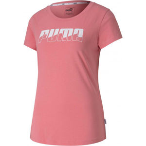 Puma REBEL GRAPHIC TEE Dámské sportovní triko, Lososová,Bílá, velikost XS