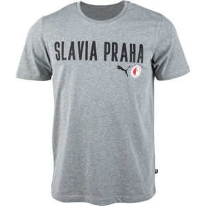 Puma Slavia Prague Graphic Tee DBLU Pánské triko, šedá, velikost M