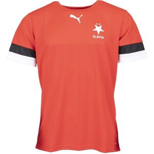 Puma TEAMRISE JERSEY TEE JR SK SLAVIA Dětské fotbalové triko, červená, velikost