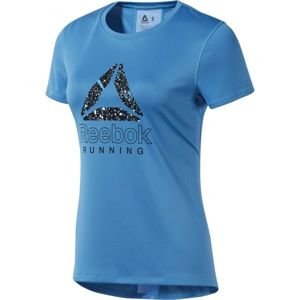 Reebok RUNNING ESSENTIALS GRAPHIC TEE modrá XS - Dámské běžecké tričko