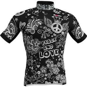 Rosti PEACE AND LOVE Pánský cyklistický dres, černá, velikost 3XL