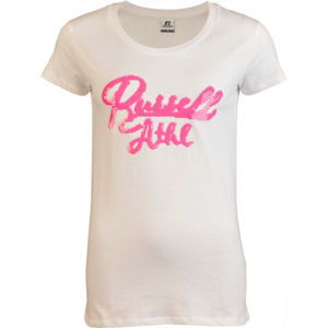 Russell Athletic SEQUINS S/S  CREWNECK TEE SHIRT Dámské tričko, bílá, veľkosť XS