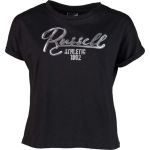 Russell Athletic GLITTER TEE černá S - Dámské tričko