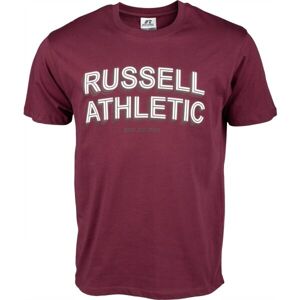 Russell Athletic SHADOW Pánské tričko, Vínová,Bílá, velikost