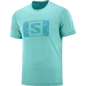 Salomon EXPLORE GRAPHIC SS TEE M modrá XL - Pánské triko