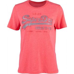 Superdry PINK LOGO růžová 12 - Dámské tričko
