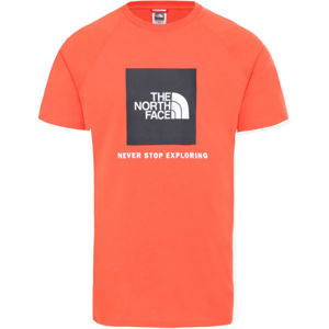 The North Face RAG RED BOX TE Raglánové pánské triko, Oranžová,Bílá,Černá, velikost M
