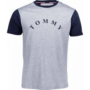 Tommy Hilfiger CN SS TEE LOGO šedá L - Pánské tričko