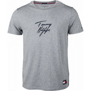 Tommy Hilfiger CN SS TEE LOGO šedá XL - Pánské tričko