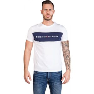 Tommy Hilfiger CN SS TEE LOGO FLAG bílá L - Pánské tričko