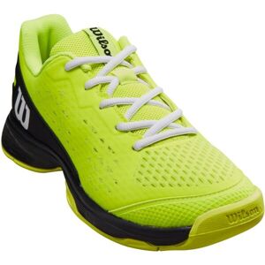 Wilson RUSH PRO ACE JR 4.0 Juniorská chlapecká tenisová obuv, reflexní neon, velikost 39